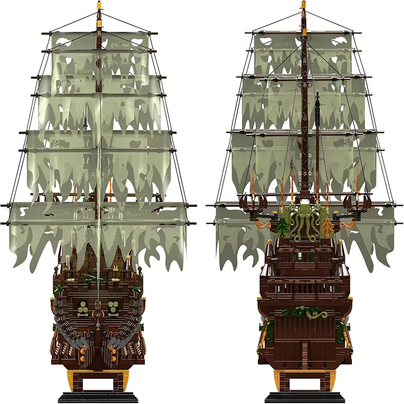 Mould King 13197 Flying Dutchman Pirate Of the Caribbean Ship Sailboat 4364Pcs Building Blocks Bricks Kids Toy