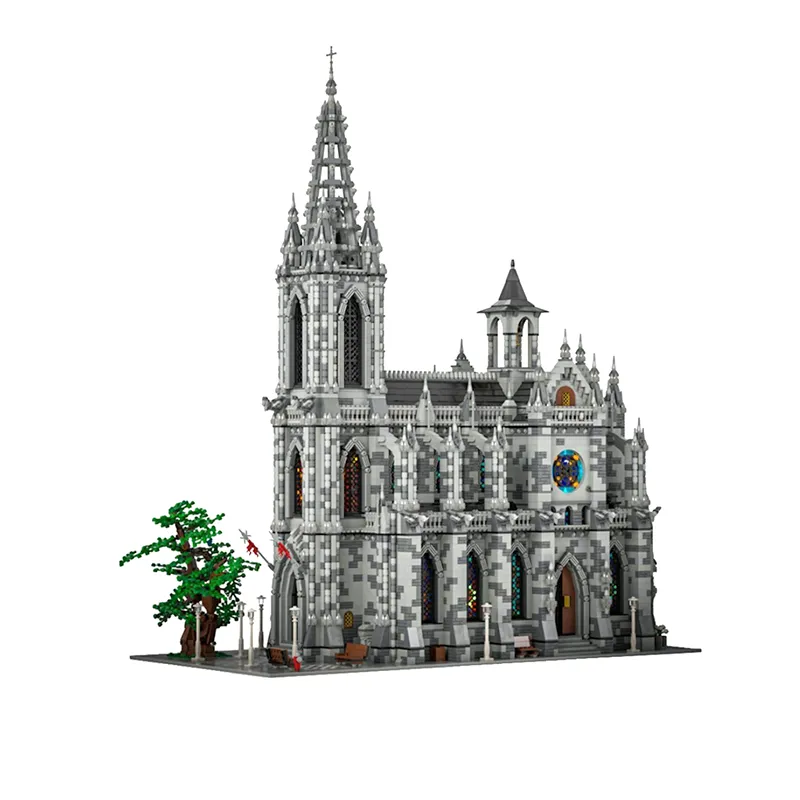 Modular Cathedral MOC 29962 Medieval Architecture Church Building 21755Pcs Building Blocks Kids Toy