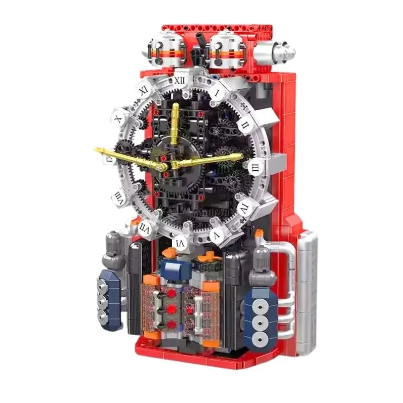 Mould King 10187 Cyberpunk Mechanical Engine Clock 1601Pcs Building Blocks Kids Toy