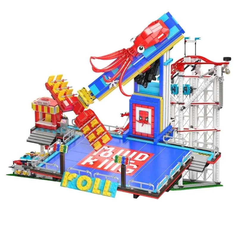 Mould King 11015 Octopus Swing Ride Creative Amusement Park 1668Pcs Building Blocks Kids Toy