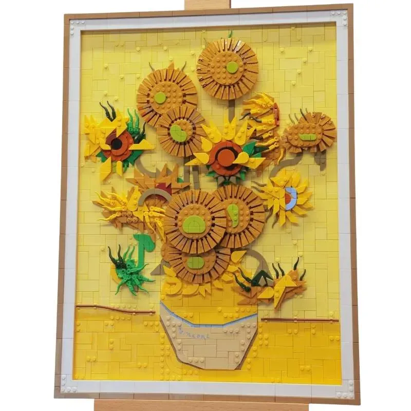 Vincent van Gogh Painting Sunflowers 31215 Van Gogh collection 2615Pcs Building Blocks Kids Toy