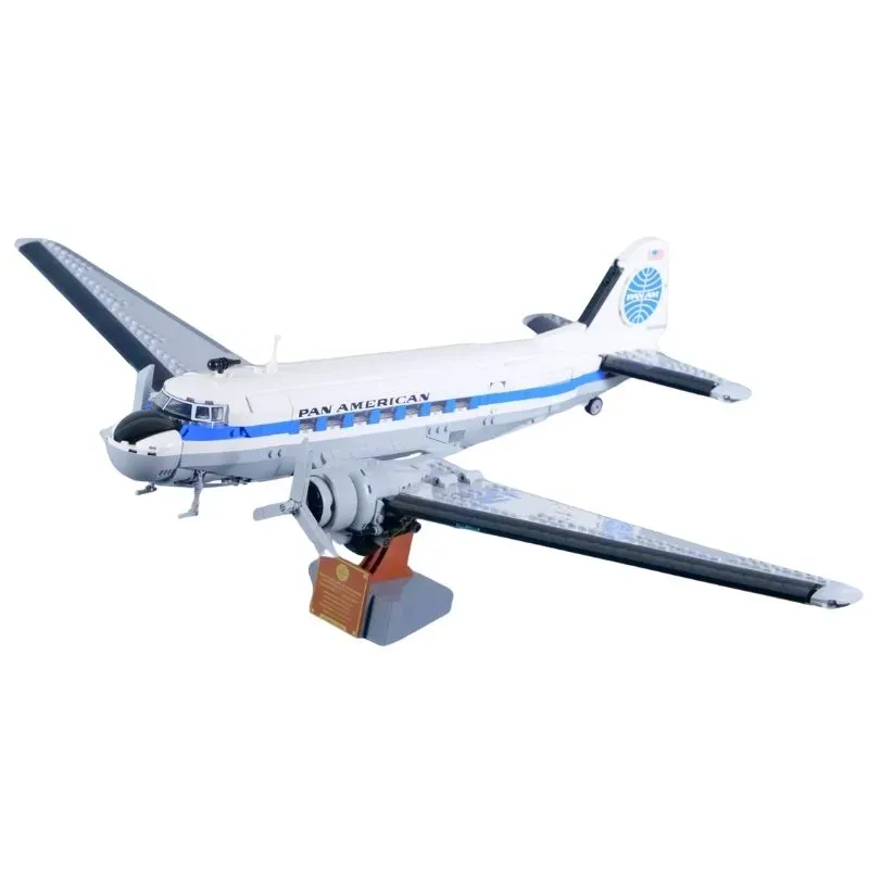 Douglas DC-3 PAN AM Airliner Aircraft 11378 Ideas Creator 1903Pcs Building Blocks Kids Toy