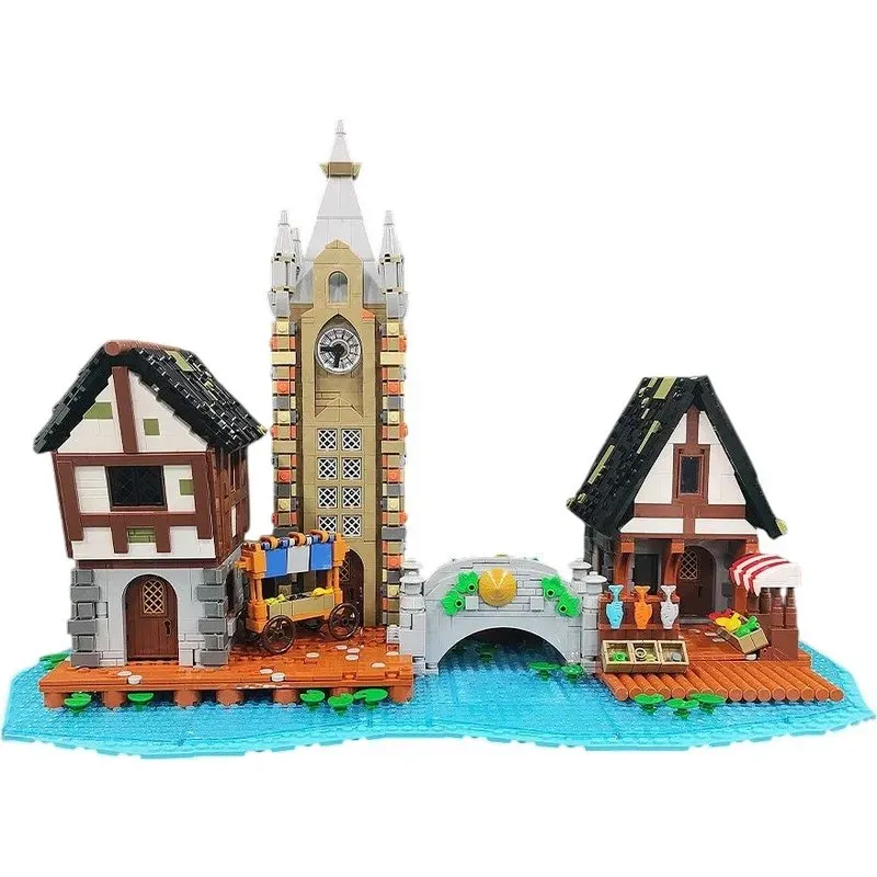 Jiestar 89150 Medieval Market Medieval Castle Architecture 3335Pcs Building Blocks Bricks Kids Toy