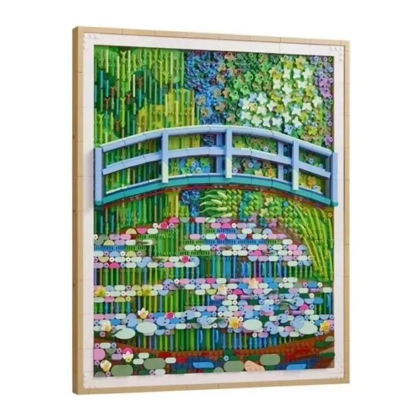Claude Monet Bridge over a Pond of Water Lilies 31220 Art Ideas Creator 3179Pcs Building Blocks Kids Toy