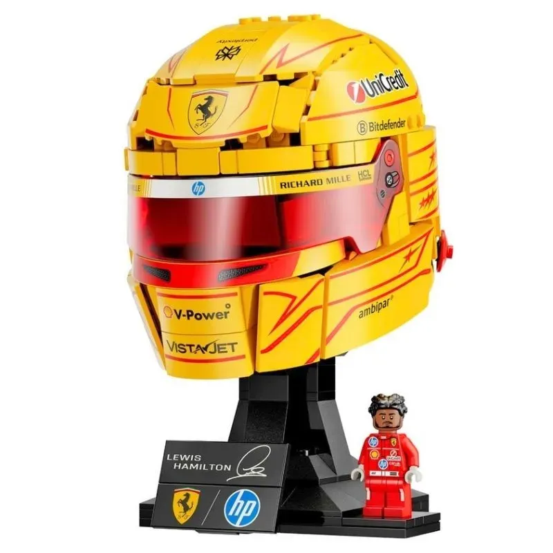 Scuderia Ferrari HP Lewis Hamilton Helmet 43022 Formula 1 Race 884Pcs Building Blocks Kids Toy
